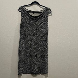 Ann Taylor Black and Cream Sleeveless Sheath Dress size MP